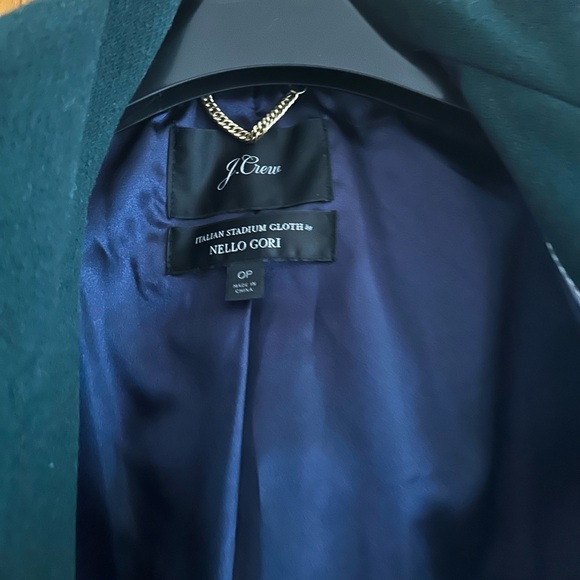 J.Crew Emerald Green Italian Stadium Cocoon Coat 0 Petite - Picture 2 of 4